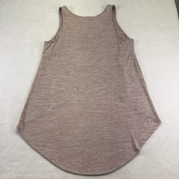 Express Scoop Neck Draped Hi Lo Tunic Knit Sleeveless Tank Top Dusty Rose Size L - Picture 7 of 9
